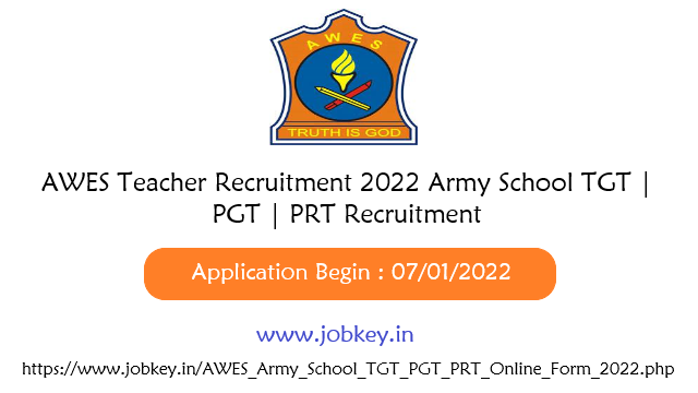 AWES Teacher Recruitment 2022 Army School TGT  PGT PRT Recruitment